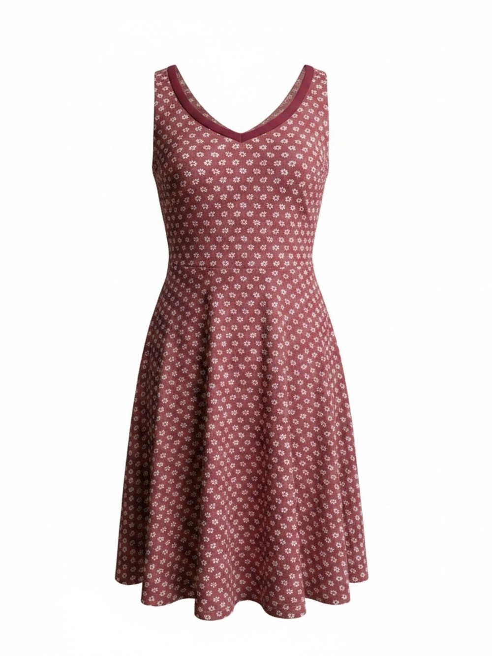 Pixley Mauve Floral V-Neck Fit & Flare Midi Dress